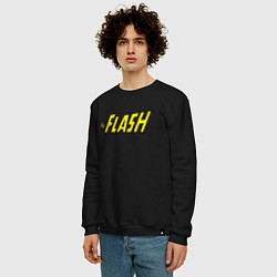 Свитшот хлопковый мужской The Flash, цвет: черный — фото 2