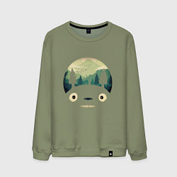 Свитшот хлопковый мужской Тоторо, цвет: авокадо