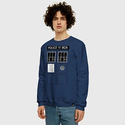 Свитшот хлопковый мужской Доктор Кто, ТАРДИС, цвет: тёмно-синий — фото 2