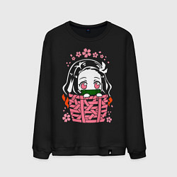 Свитшот хлопковый мужской Nezuko Kamado, цвет: черный