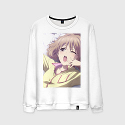 Свитшот хлопковый мужской АНИМЕ, цвет: белый