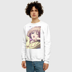 Свитшот хлопковый мужской АНИМЕ, цвет: белый — фото 2