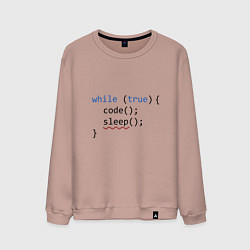 Свитшот хлопковый мужской Code - sleep, цвет: пыльно-розовый