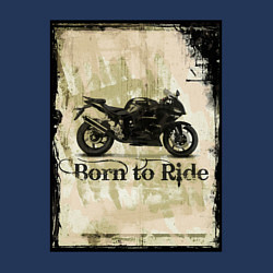 Свитшот хлопковый мужской Born to Ride, цвет: тёмно-синий — фото 2
