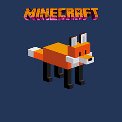 Свитшот хлопковый мужской Minecraft - лиса, цвет: тёмно-синий — фото 2