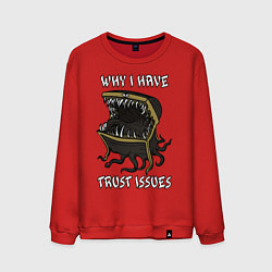 Свитшот хлопковый мужской Why I Have Trust Issues, цвет: красный