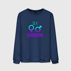 Свитшот хлопковый мужской SEX EDUCATION, цвет: тёмно-синий