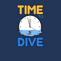 Свитшот хлопковый мужской Time to dive, цвет: тёмно-синий — фото 2