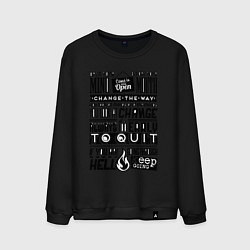 Свитшот хлопковый мужской Крутые цитаты на английском, цвет: черный