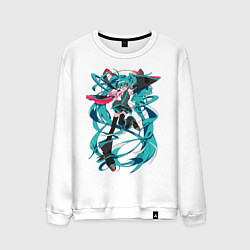 Свитшот хлопковый мужской Hatsune Miku Expo, цвет: белый