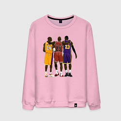 Свитшот хлопковый мужской Kobe, Michael, LeBron, цвет: светло-розовый