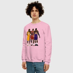 Свитшот хлопковый мужской Kobe, Michael, LeBron, цвет: светло-розовый — фото 2