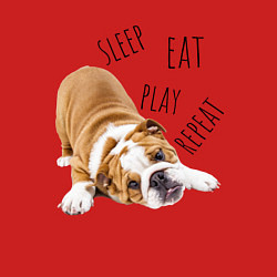 Свитшот хлопковый мужской Sleep Eat Play Repeat Бульдог, цвет: красный — фото 2