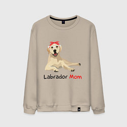 Свитшот хлопковый мужской Labrador Mom, цвет: миндальный
