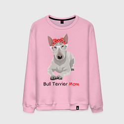 Свитшот хлопковый мужской Bull terrier Mom, цвет: светло-розовый