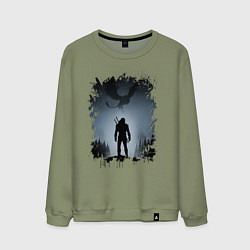 Свитшот хлопковый мужской ВЕДЬМАК, цвет: авокадо