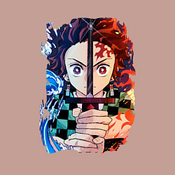 Свитшот хлопковый мужской KIMETSU NO YAIBA, цвет: пыльно-розовый — фото 2