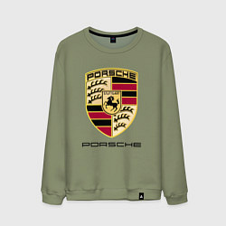 Свитшот хлопковый мужской PORSCHE, цвет: авокадо