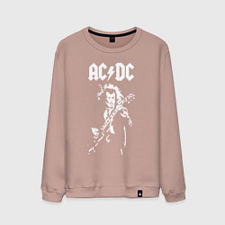 Свитшот хлопковый мужской ACDC, цвет: пыльно-розовый