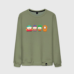 Свитшот хлопковый мужской SOUTH PARK, цвет: авокадо