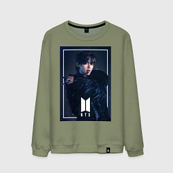 Свитшот хлопковый мужской BTS Black Swan, цвет: авокадо