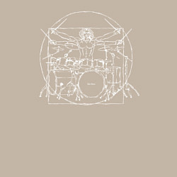 Свитшот хлопковый мужской Витрувианский барабанщик 2, цвет: миндальный — фото 2