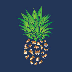 Свитшот хлопковый мужской Ананас из собак Акита, цвет: тёмно-синий — фото 2