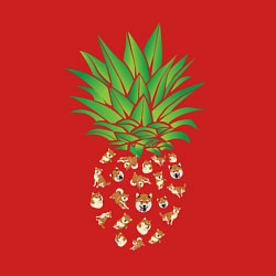 Свитшот хлопковый мужской Ананас из собак Акита, цвет: красный — фото 2