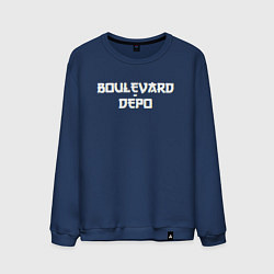 Свитшот хлопковый мужской Logo boulevard depo, цвет: тёмно-синий