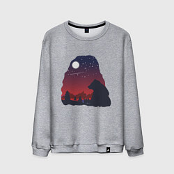 Свитшот хлопковый мужской Медведь, цвет: меланж