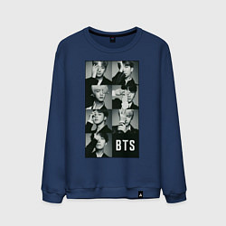 Свитшот хлопковый мужской BTS, цвет: тёмно-синий