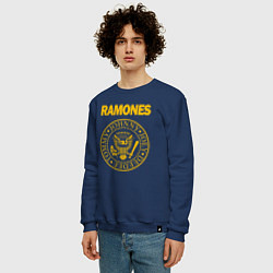 Свитшот хлопковый мужской RAMONES, цвет: тёмно-синий — фото 2