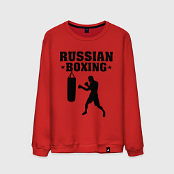 Свитшот хлопковый мужской Russian Boxing, цвет: красный