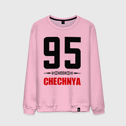 Свитшот хлопковый мужской 95 Chechnya, цвет: светло-розовый