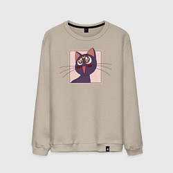 Свитшот хлопковый мужской Luna, Sailor Moon, цвет: миндальный