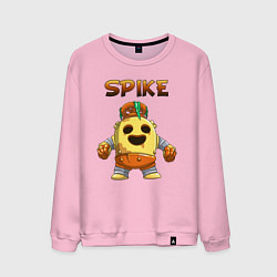 Свитшот хлопковый мужской Brawl Stars Robot Spike, цвет: светло-розовый