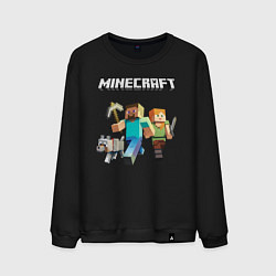 Свитшот хлопковый мужской MINECRAFT, цвет: черный