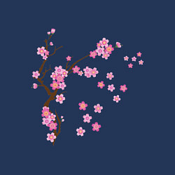 Свитшот хлопковый мужской Розовая сакура, цвет: тёмно-синий — фото 2