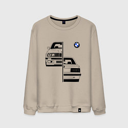 Свитшот хлопковый мужской BMW БМВ Z, цвет: миндальный