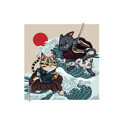 Свитшот хлопковый мужской Битва японских котов Z, цвет: белый — фото 2