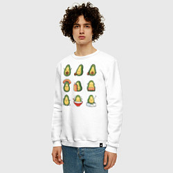 Свитшот хлопковый мужской Life Avocado, цвет: белый — фото 2