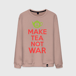 Свитшот хлопковый мужской Make tea not war, цвет: пыльно-розовый