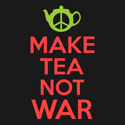 Свитшот хлопковый мужской Make tea not war, цвет: черный — фото 2