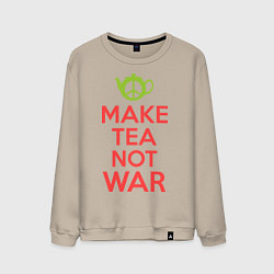 Свитшот хлопковый мужской Make tea not war, цвет: миндальный