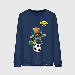 Свитшот хлопковый мужской Brawl STARS футбол, цвет: тёмно-синий