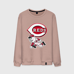 Свитшот хлопковый мужской Cincinnati reds - baseball team - talisman, цвет: пыльно-розовый