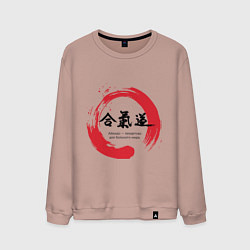 Свитшот хлопковый мужской Айкидо: лекарство для больного, цвет: пыльно-розовый