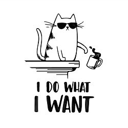 Свитшот хлопковый мужской I do what i want, цвет: белый — фото 2