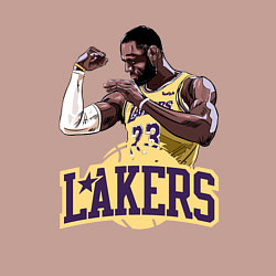 Свитшот хлопковый мужской LeBron - Lakers, цвет: пыльно-розовый — фото 2