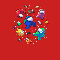 Свитшот хлопковый мужской Among Us, цвет: красный — фото 2